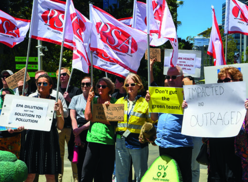 Environmental defenders take action over job cuts