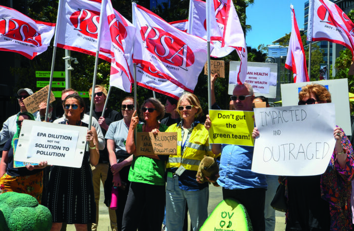 Environmental defenders take action over job cuts